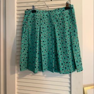 Collective Concepts M Teal Bird Box Pleat Skirt